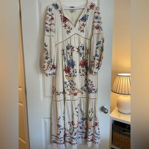 Farm Rio Maxi Dress in “Embroidered Fruit” (Size Small)